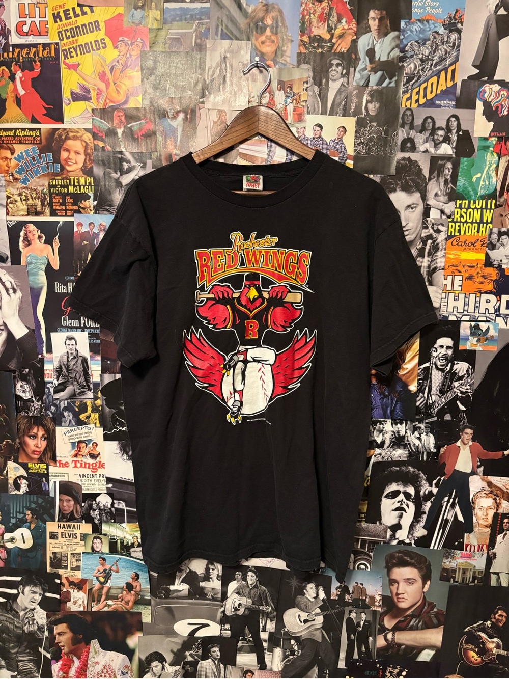 Fruit of the Loom Black Red Wings Graphic Tee